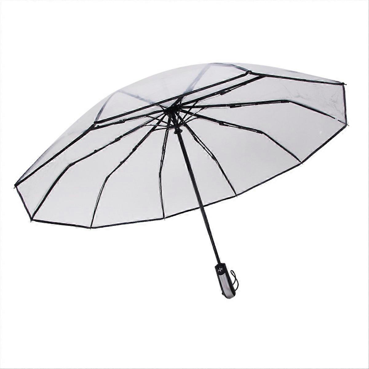 Transparent Pocket Umbrellas Foldable Bridal Umbrellas Black