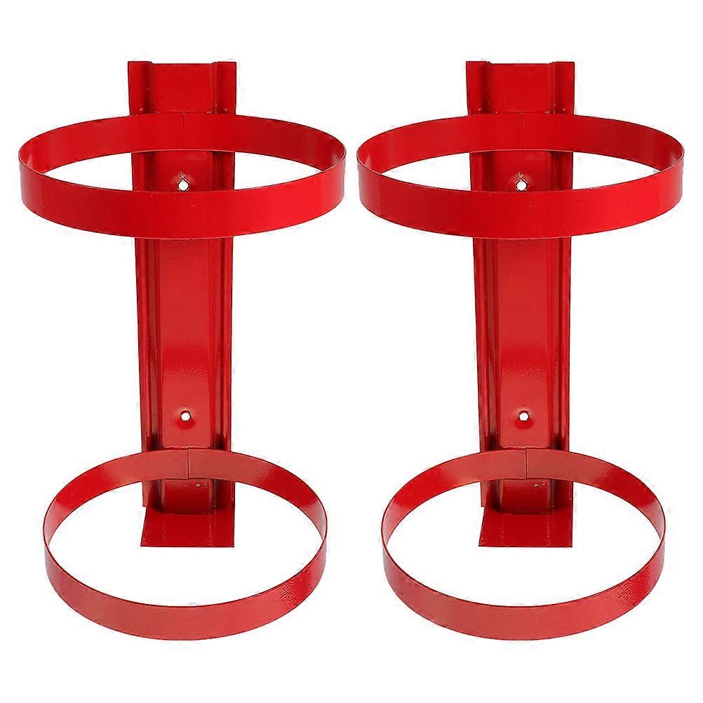 Fire Extinguisher Mount Wall Bracket Holder for Home 2Pcs Iron Red