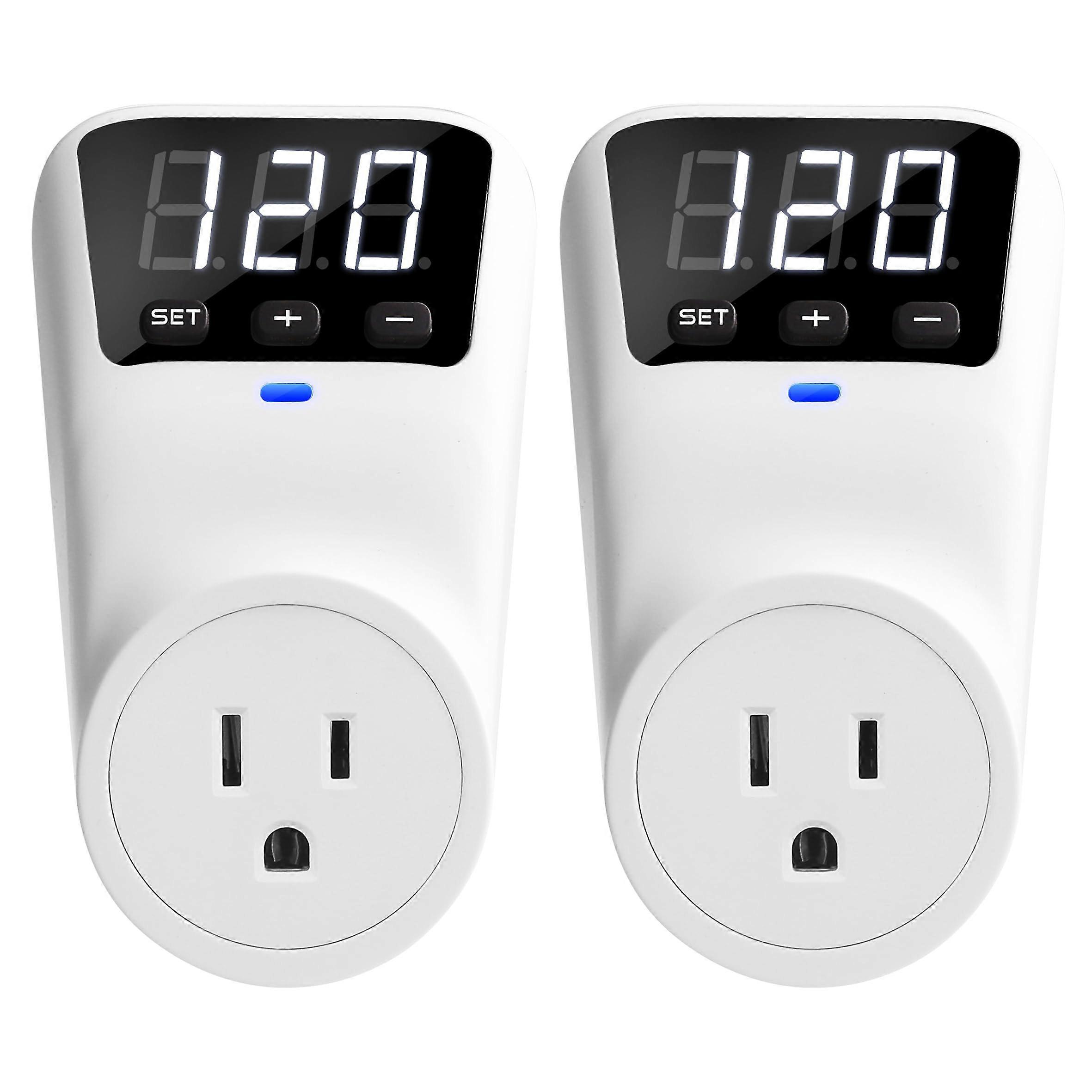 Surge Protector Voltage Stabilizer for Refrigerator and TV, Wall Mount, LED Display, Fireproof 2 Pack