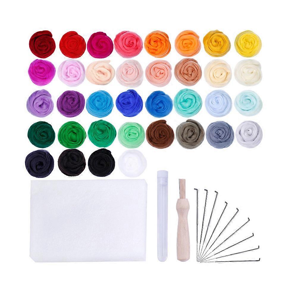 Wool Felt Materials Package Handmade Accessories Flower for Decoration 48Pcs