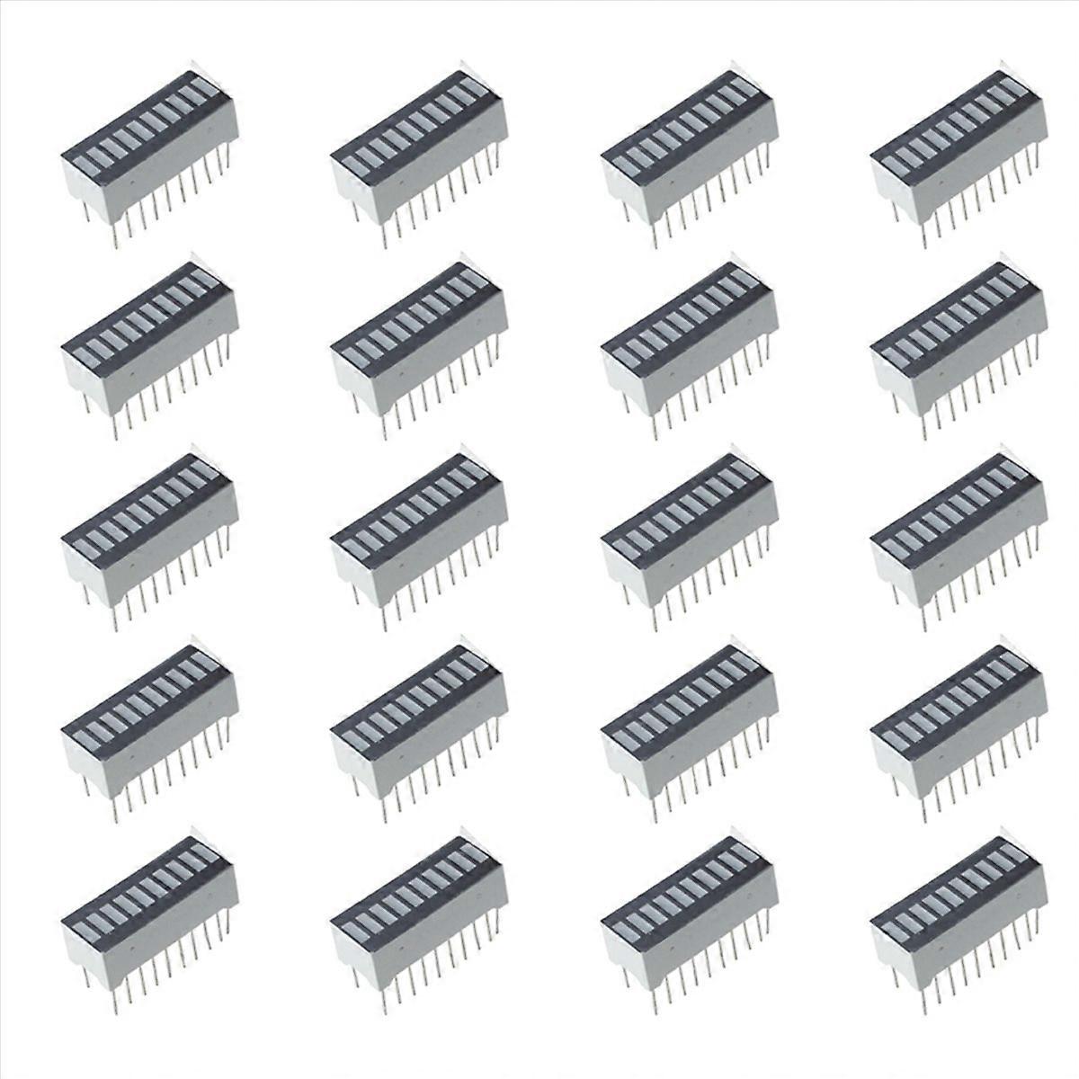 20-Piece 10-Segment Bar Graph Shows Red Digital LED Light Bar