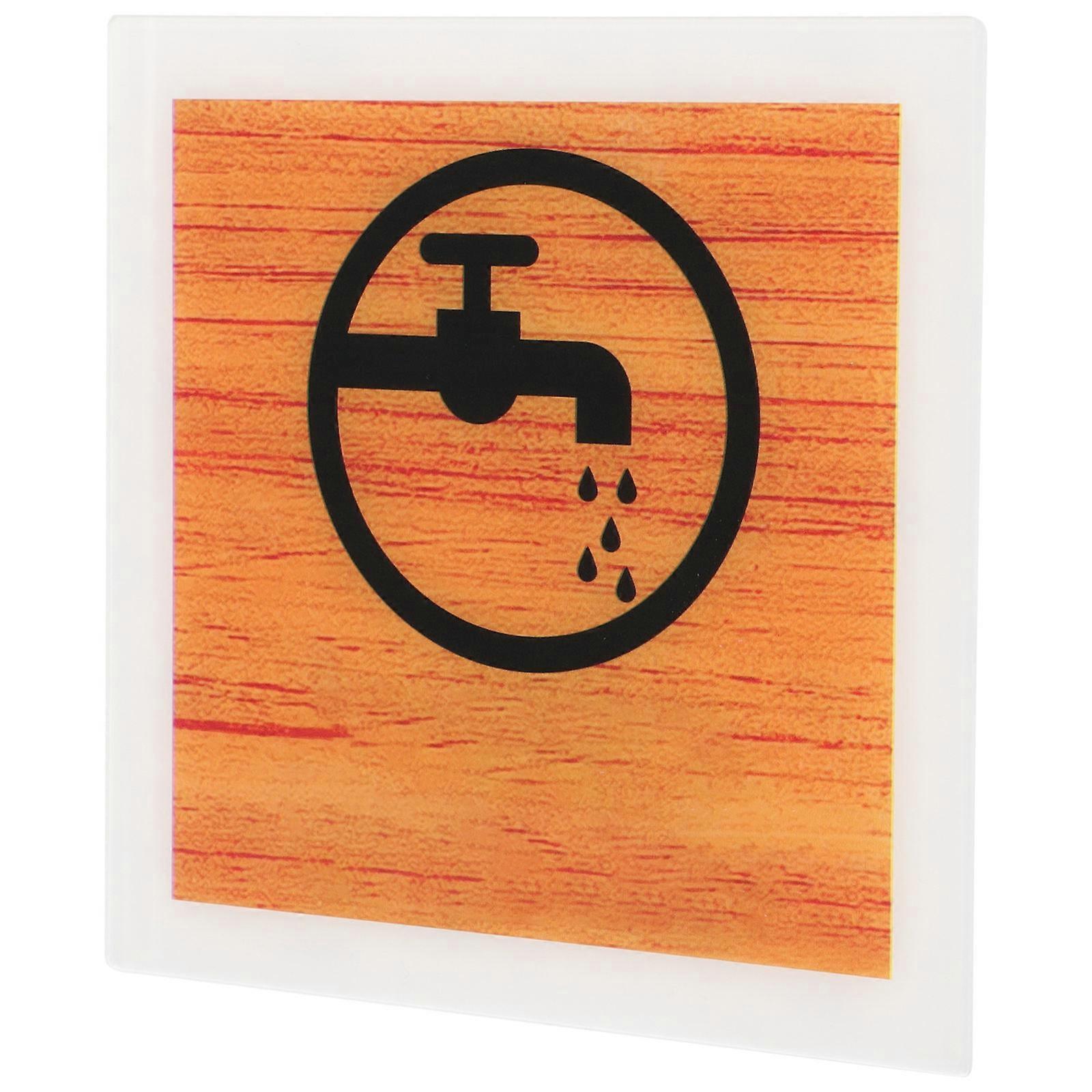 Yellow Water Saving Caution Sign for Commercial Restaurant Use 3Pcs