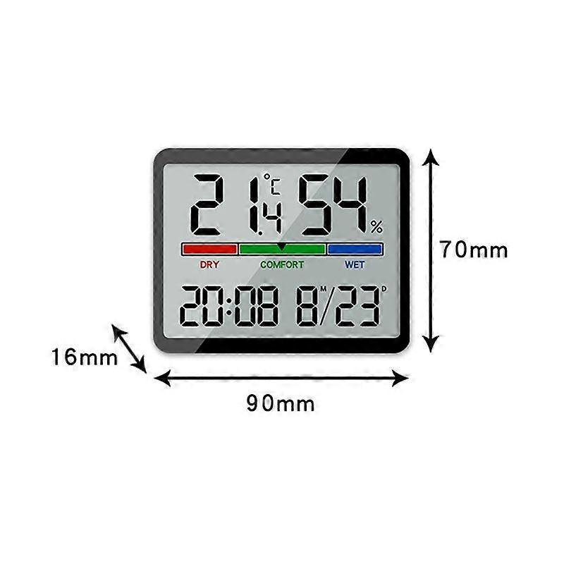 Digital Alarm Clock Temperature and Humidity Meter Clock Household-B