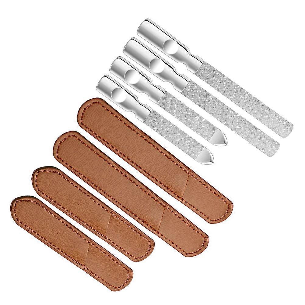 Manicure File Stainless Steel Nail Care Tools for Precise Shaping 2Sets Portable