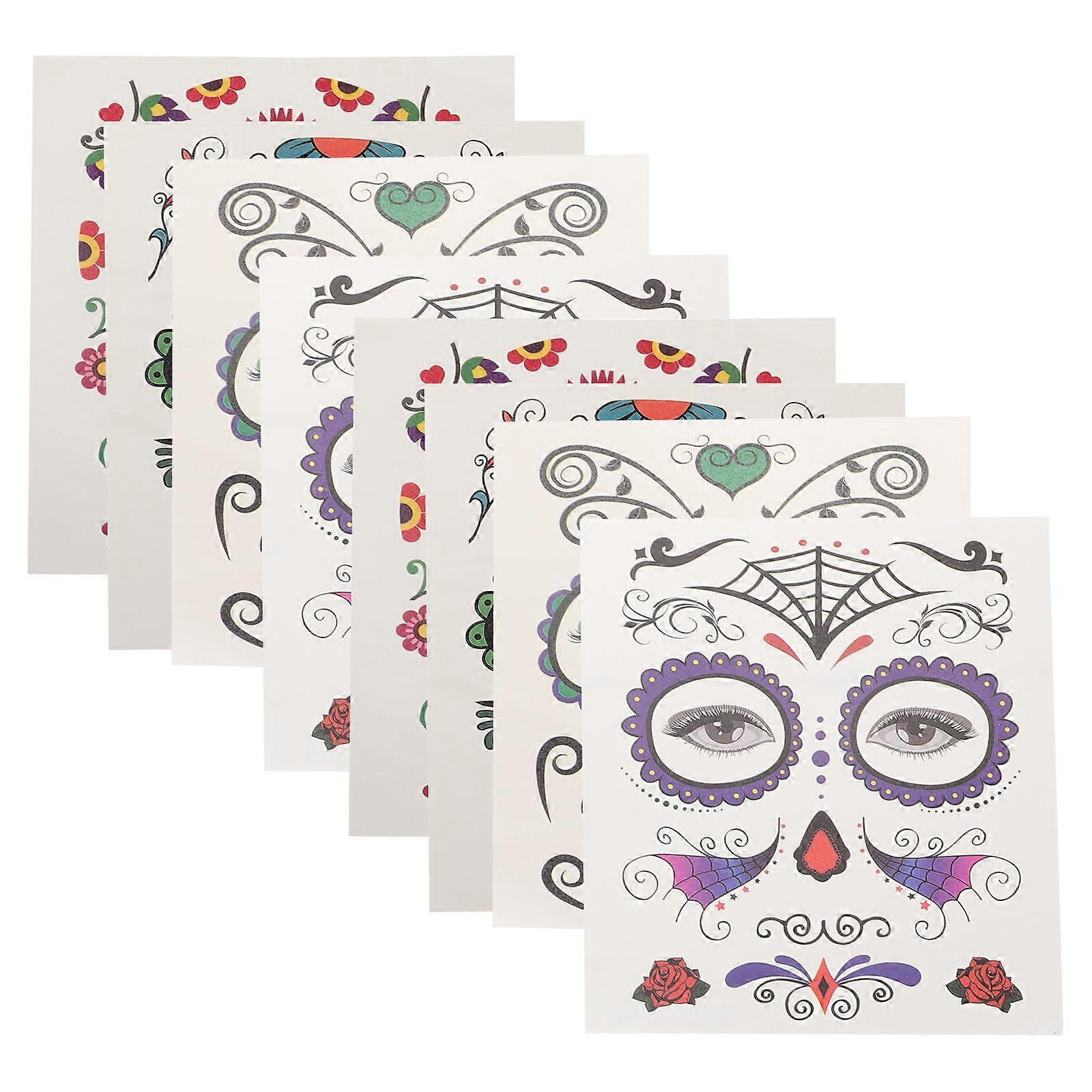 Facial Decorative Sticker Waterproof Temporary Tattoos for 32 Sheets