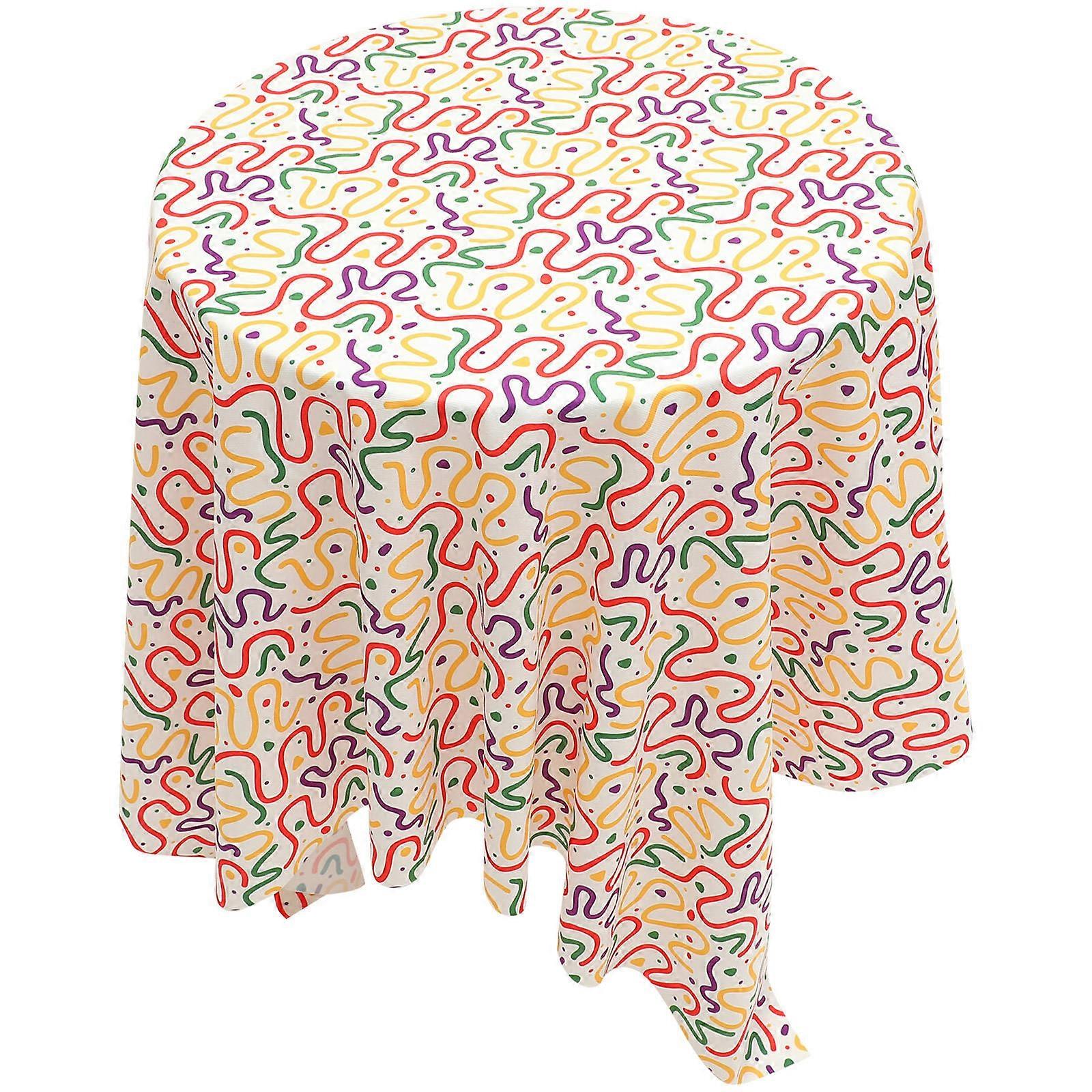 Striped Tablecloth Colorful Decorative Table Cover for 4Pcs