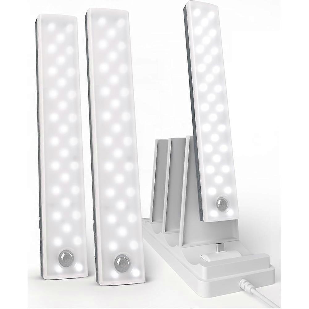 3-Pack Under Cabinet Lighting, Rechargeable Wireless Motion Sensor Lights, 3 Color Temps, Timer, for Kitchen, Closet