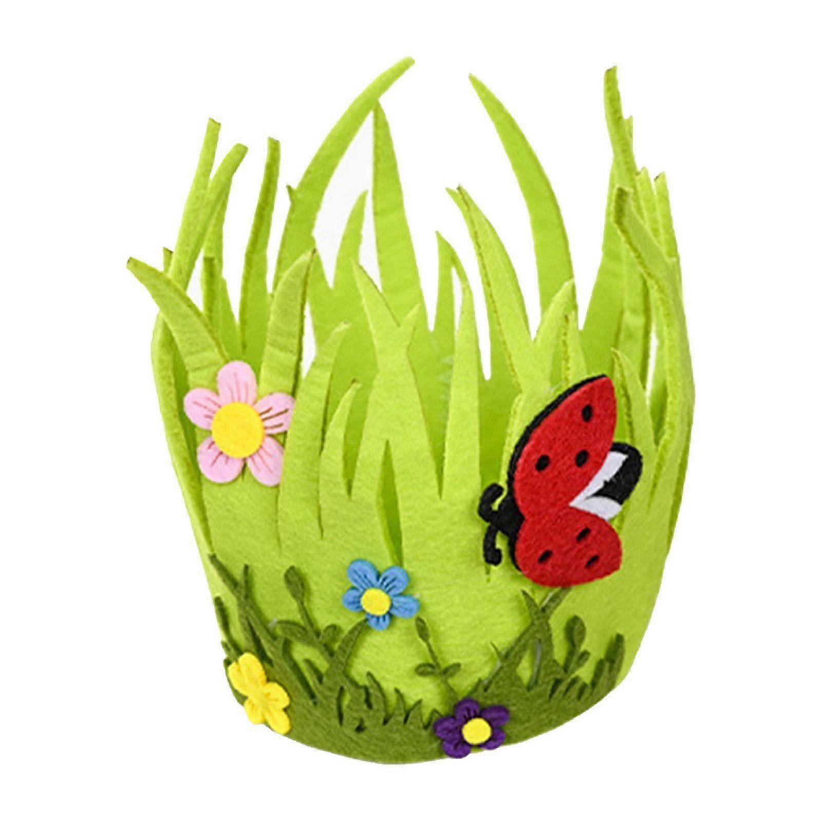 Easter Decorations Easter Round Portable Non-woven Bucket Easter Decorations