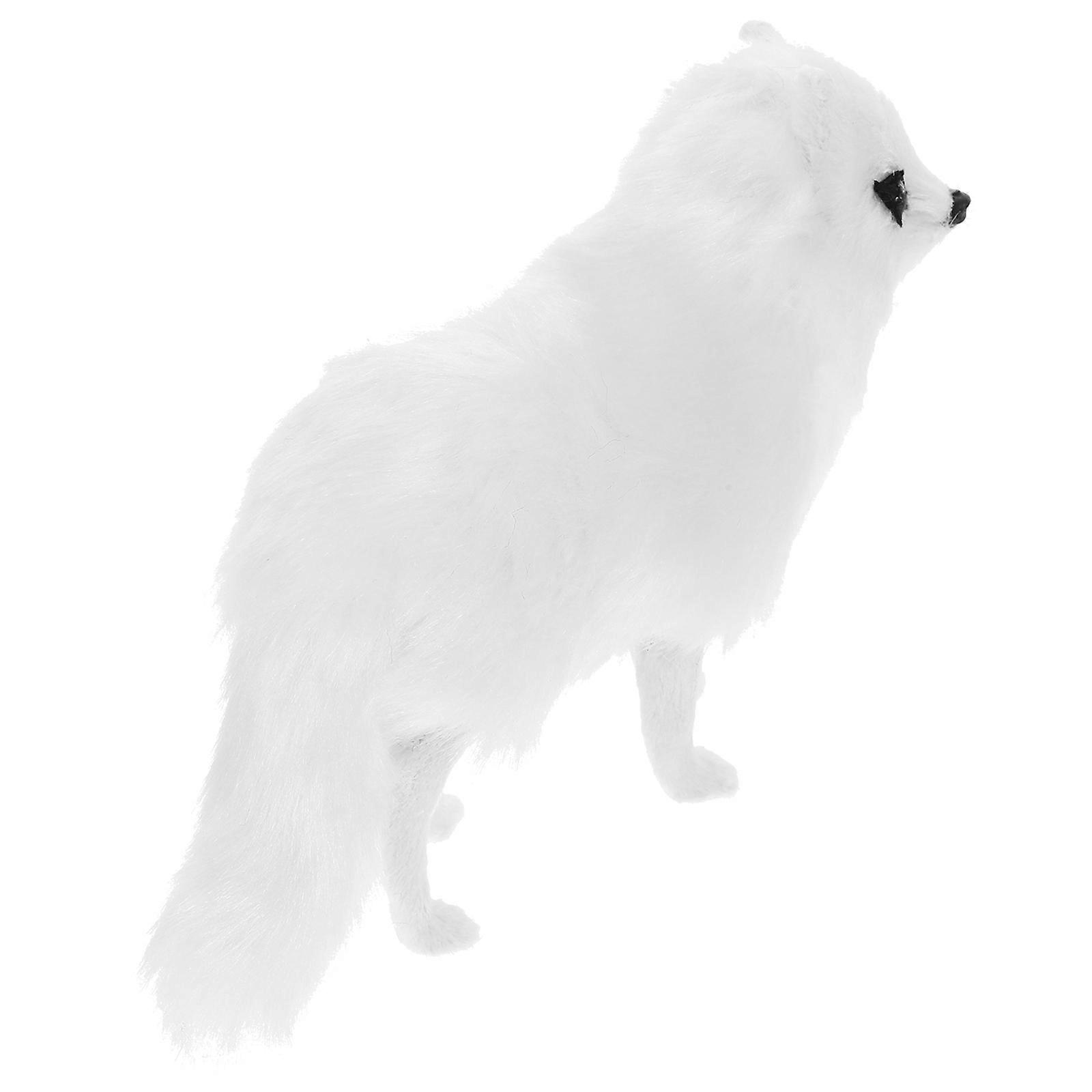 Simulated Fox-Style Model Fox Statue for Decor White Simulated Material