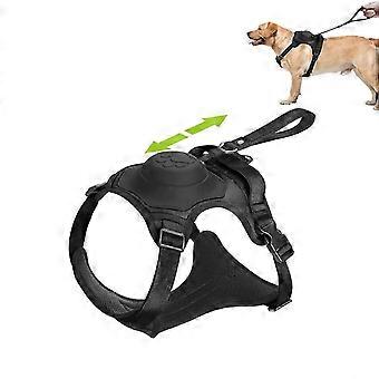 Arnés para perros con correa retráctil manos libres incorporada, arnés 2 en 1 con asa para levantar, arnés tipo chaleco acolchado y ajustable para mascotas, talla M