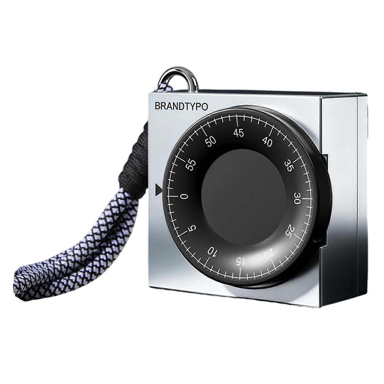 Small Square Timer with Strong Magnetic Base Time Management Tool ABS Texture Perfect for Baking Boiling and Workouts  Silver