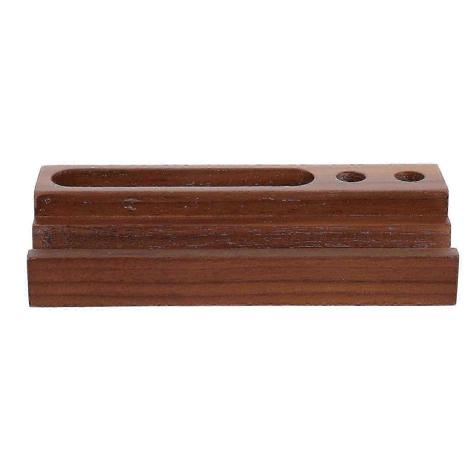 Multi-Function Pen Holder Walnut Phone Stand for Desk