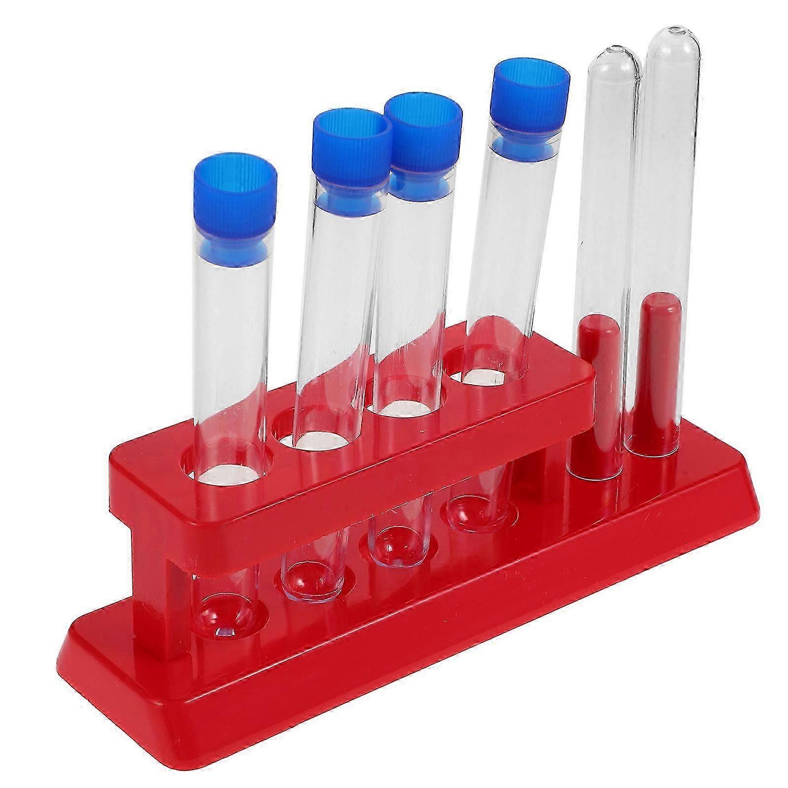 Red Test Tubes with Rack for Storage 1Set Laboratory Science Experiment Set