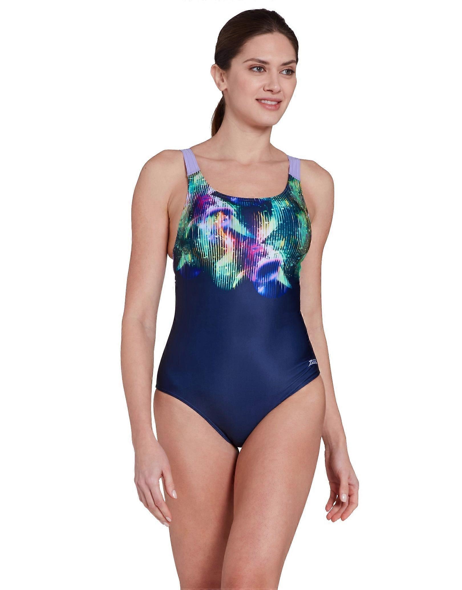 Zoggs Eclipse Speedback Swimsuit - Navy/Multi