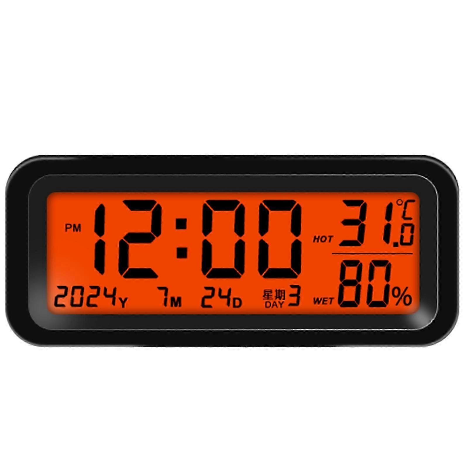 Solar Car Clocks compatible with Dashboard Digital LCD Clock Date Week Temperature Time Display Clocks Backlight Clock