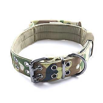Tactical Dog Collar Military Nylon Heavy Duty Metal Buckle With Control Handle For Dog Trainingarmy Green-Army Green-L