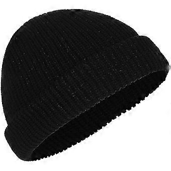 Beanie Hat - Beanies For Men Women, Unisex Cuffed Plain Skull Knit Beanie, Black