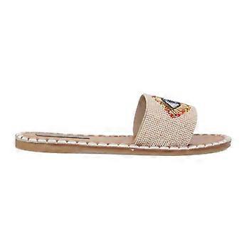 Where's That From Womens/Ladies Fabric Open Toe Flat Slide