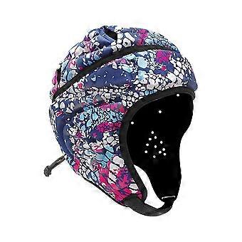 Adjustable Anti-Collision Rugby Helmet, Football Goalkeeper Head Protector, EVA Padded Headgear for Cycling, Red/Blue