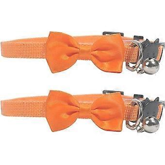 2PCS Cat Collar, Anti Choke Cat Collars Nylon Kitten Collar with Bell and Safety Buckle