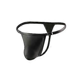 Men Faux Leather Buckle T-back G-string Thongs Briefs Pouch Underpants Underwear