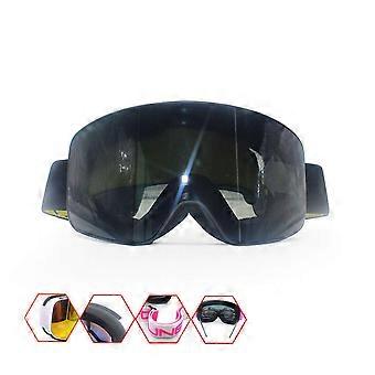 AntiFog Ski Goggles with UV400 Polarized Lens for Snowboarding and Motorcycle Riding, Black
