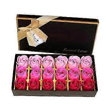 18Pcs/Box Soap Flowers Rich Scented Bath Foam Realistic Floral Soap Rose Gift Box 26-27