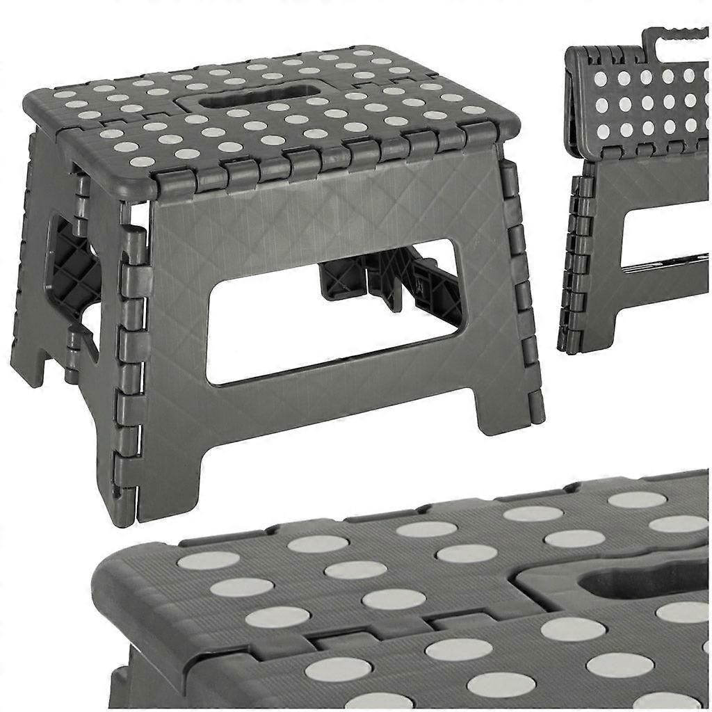 Non-slip folding stool 22cm dark grey