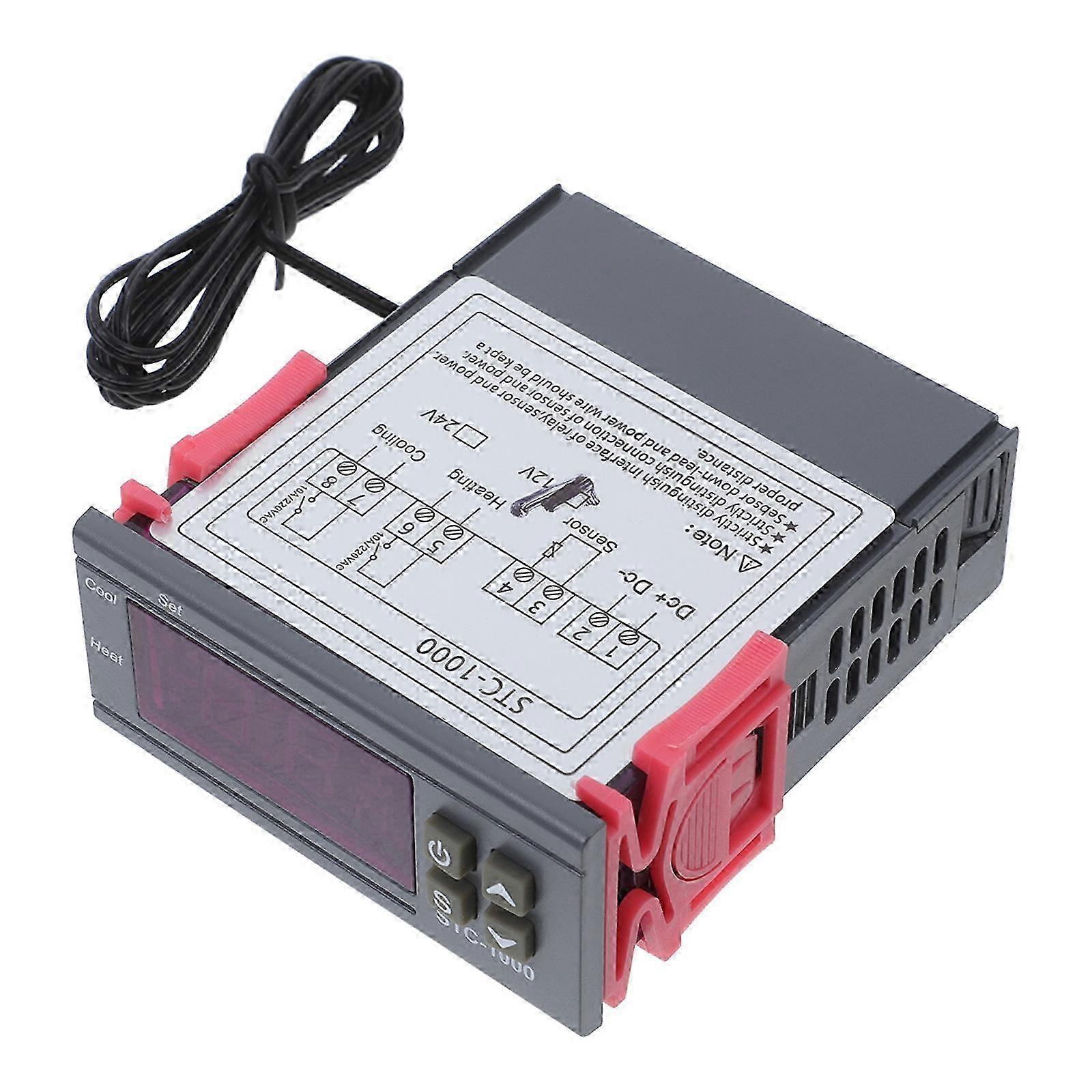 Temperature Controller Cooling And Heating Digital Thermostat Sensor Switch Controller Switch compatible with Refrigerator And Fermenter (12v)