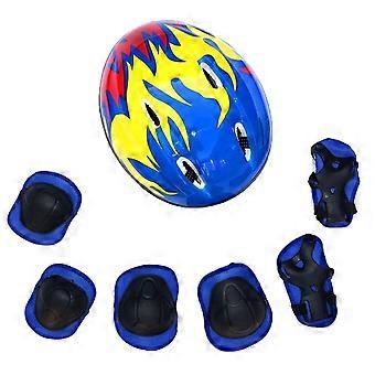 Tech Kids Helmet Pad Set, Adjustable Helmet Knee Pads and Elbow Pads Wrist Guards 4~6yrs Kids Protective Gear Set for Girls Boys Child Bike Roller Ska