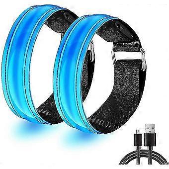 LED-armbanden - 2 stuks oplaadbare hardlooplampjes voor hardlopers, reflecterende armbanden met hoge zichtbaarheid als hardloopaccessoire voor vrouwen, cadeau voor hardlopers