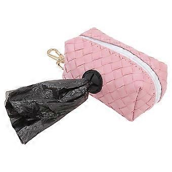 Dog Garbage Zipper Bag Dispenser Matte Large Capacity Appropriate Hole Size Dog Poop Bag Dispenser compatible with Dog Outdoor Sakura Pink