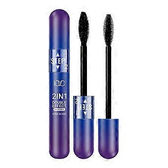 2 In 1 Double Effect Mascara, Thick Lengthen Eyelash Makeup, Waterproof Smudge Proof Gentle Eye Cosmetic 1/2/4pcs