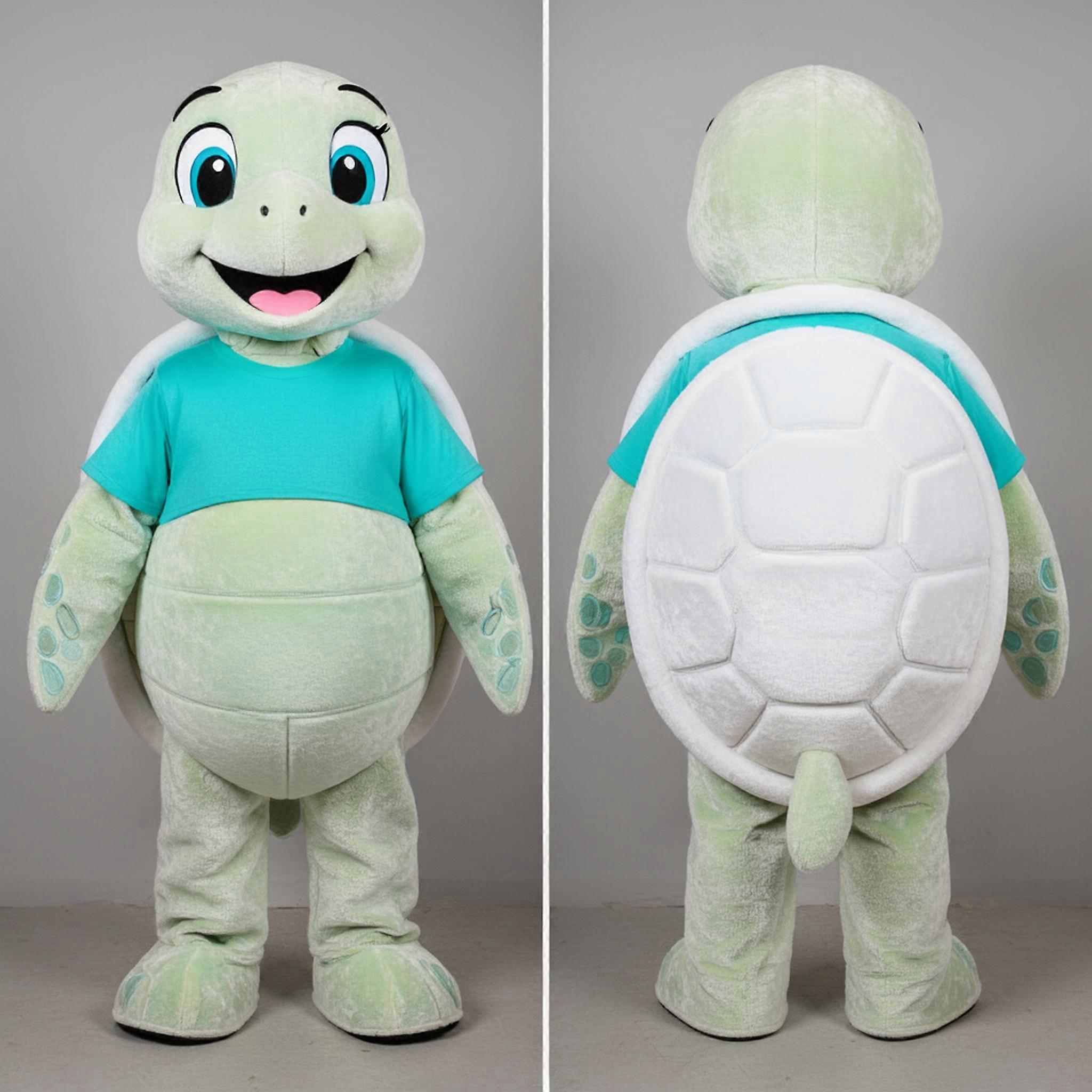 MASTICOT Turquoise Velvety Sea Turtle Mascot