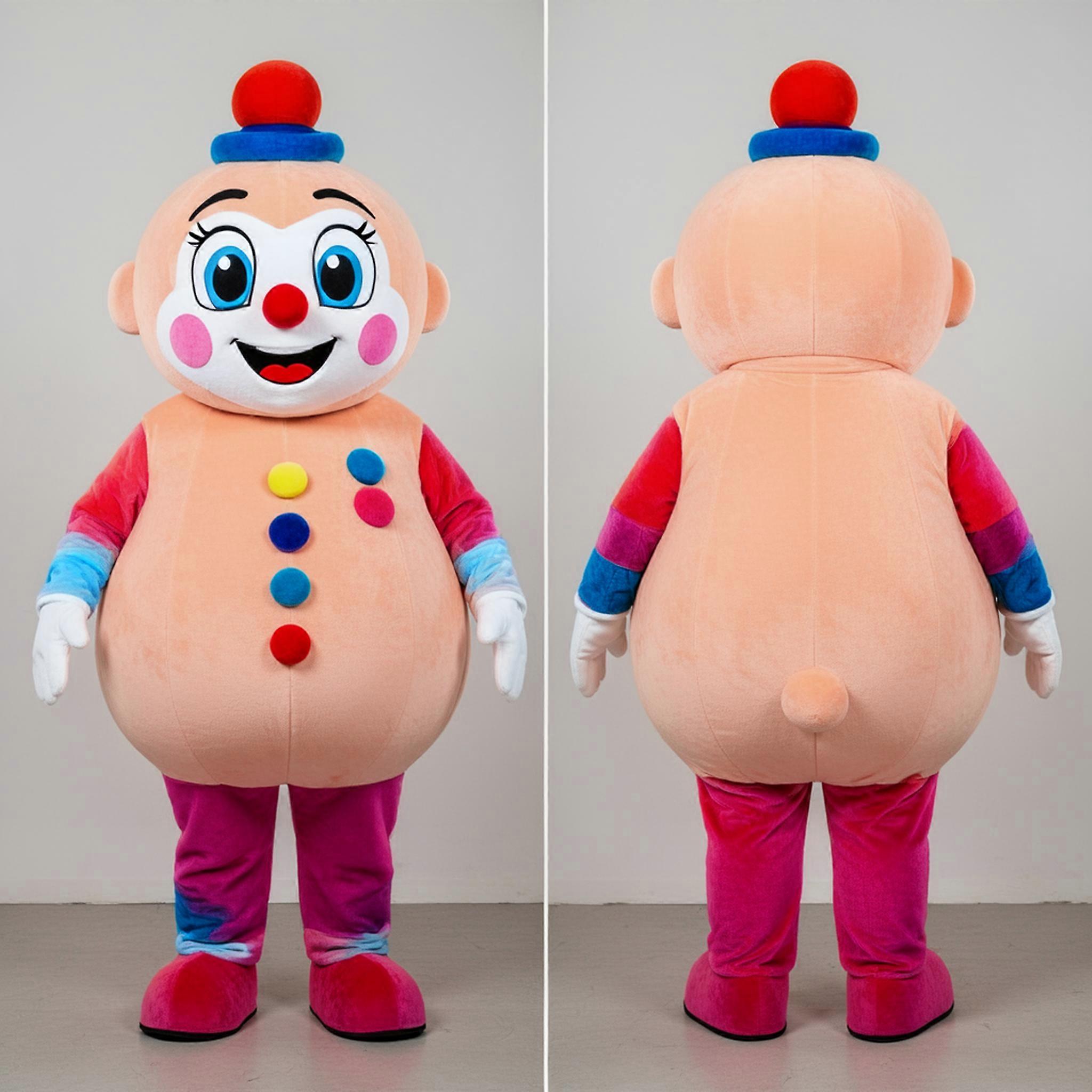 MASTICOT Peach Colored Round Mime Mascot