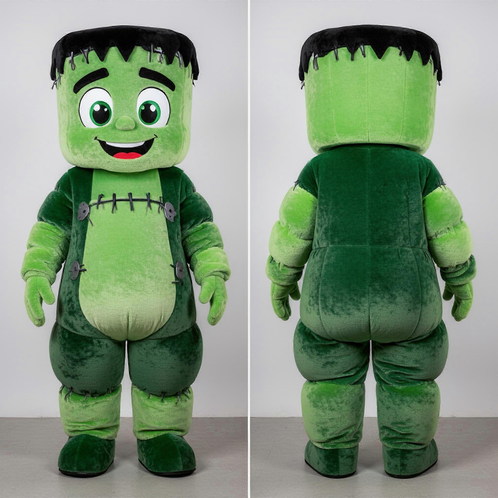 MASTICOT Emerald Green Velvety Frankenstein Mascot