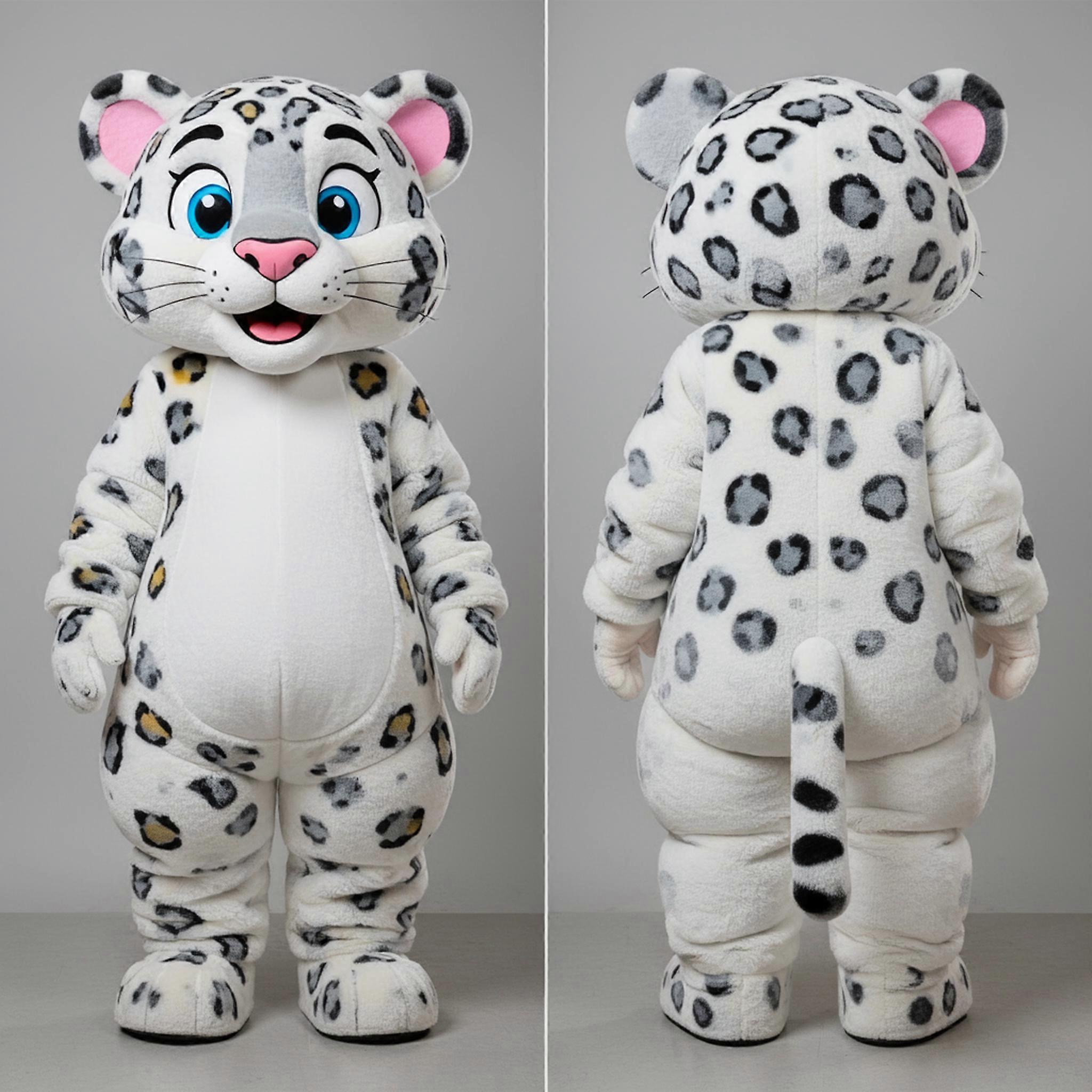 MASTICOT Ivory White Broad Shouldered Leopard Mascot