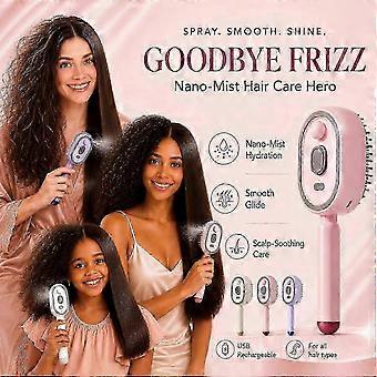 Elektrische Haarglätterbürste mit Nano-Nebel-Technologie für alle Haartypen, roter Anti-Verfilzungs-Luftkissen-Massagekamm