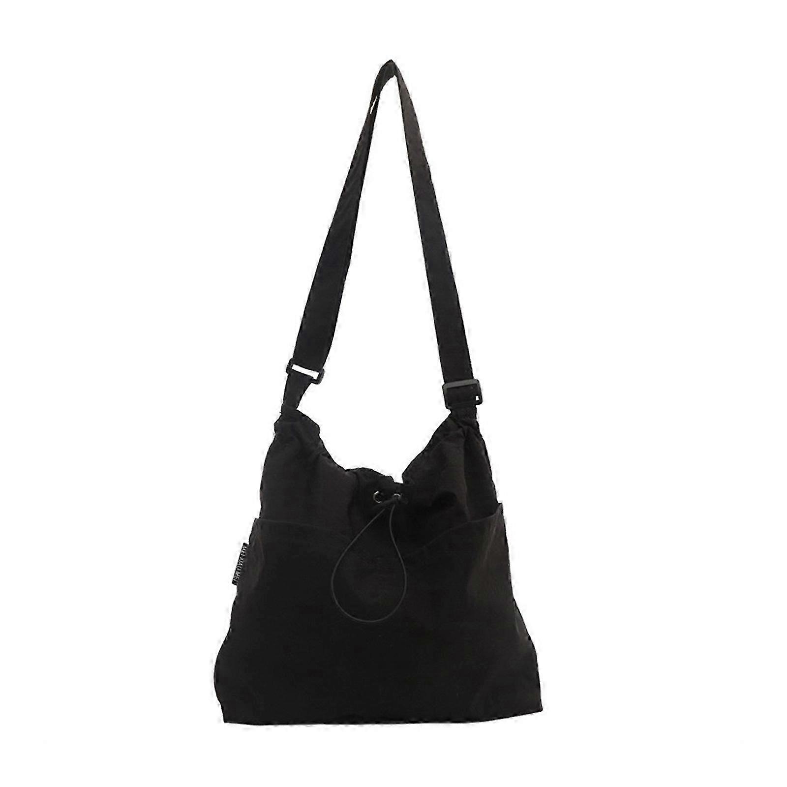 Nylon Drawstring Crossbody Messenger Bag