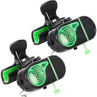 2-Piece Clip-On Bite Alarm with LED Light and Sound, Fishing Bell, Fish Bite Alarm, Sensitive Electronic Display, Accessory