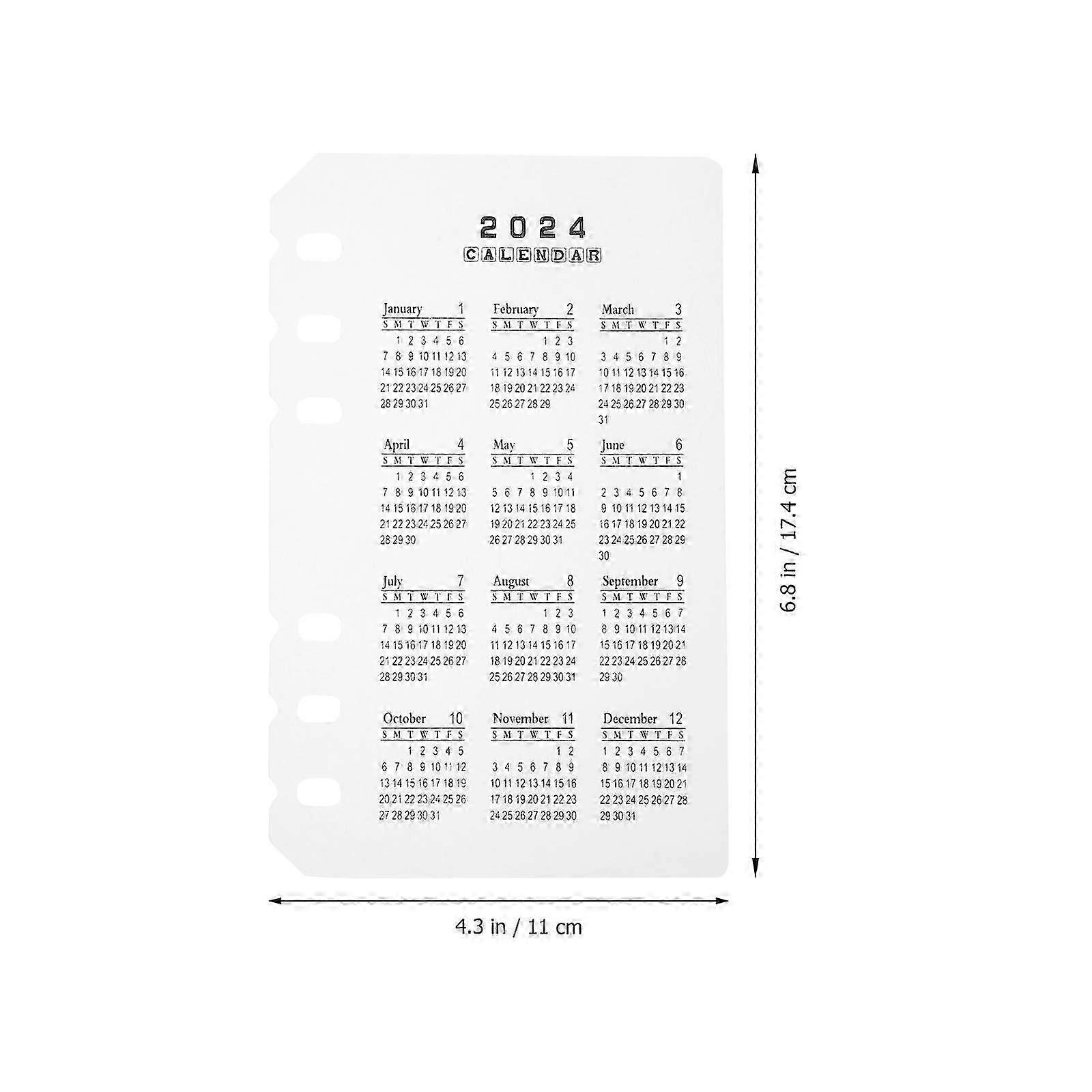 A6 Calendar Notebook Divider with Detachable Binder Separators 5Pcs Multi Color