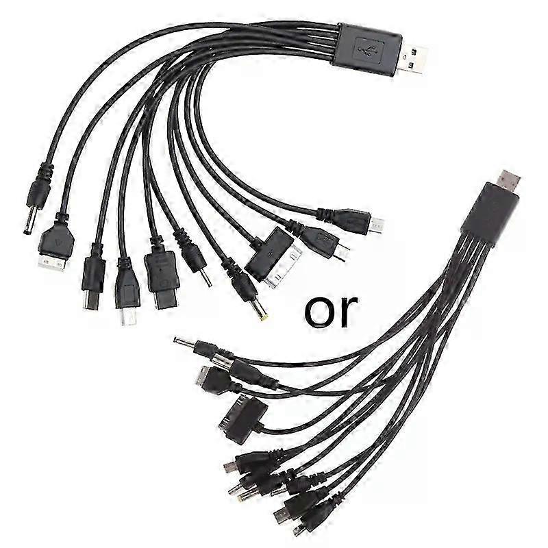 Universal Multi Plug USB Cable Charger USB Adapter Cable Data Wire Cord 10 in 1 Multifunction USB Data Cable 20cm