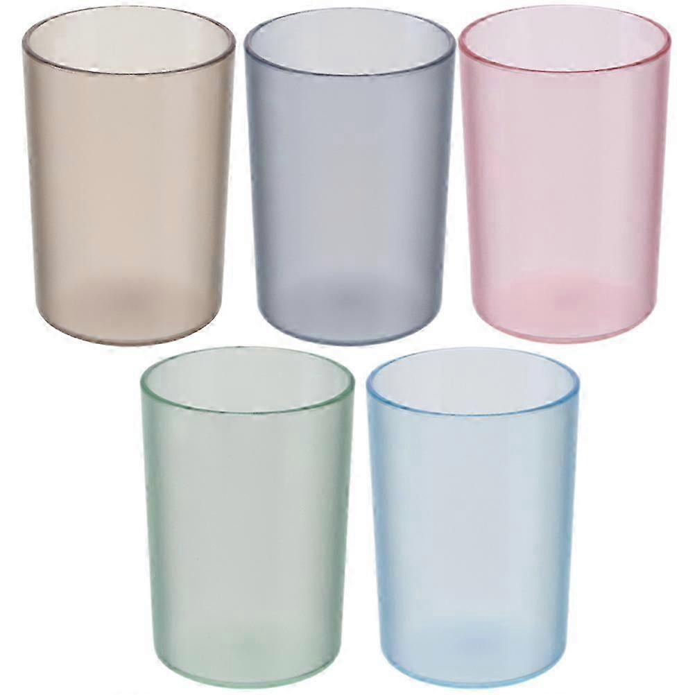 Plastic Toothbrush Cup for Storage 5Pcs Assorted Color Bathroom Cups