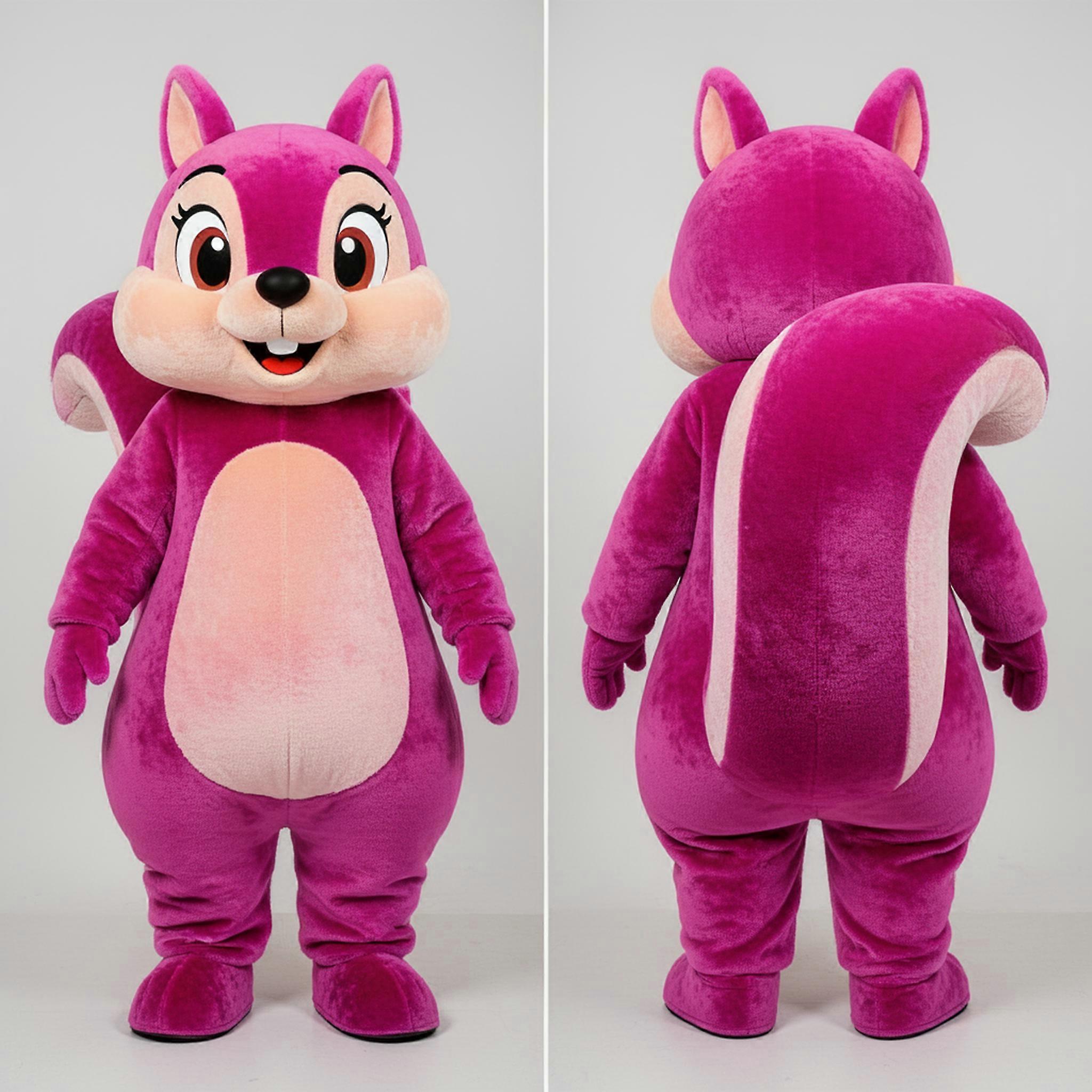 MASTICOT Magenta Cartoon Squirrel Mascot