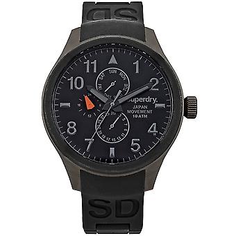 Superdry scuba japansk kvarts analog mand ur med SYG110B silikone armbånd
