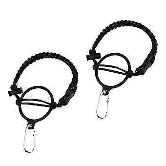 Water Bottle Shoulder Strap Umbrella Rope Handle Outdoor Emergency Safety Strap with Carabiner Black and Dot 2Pcs