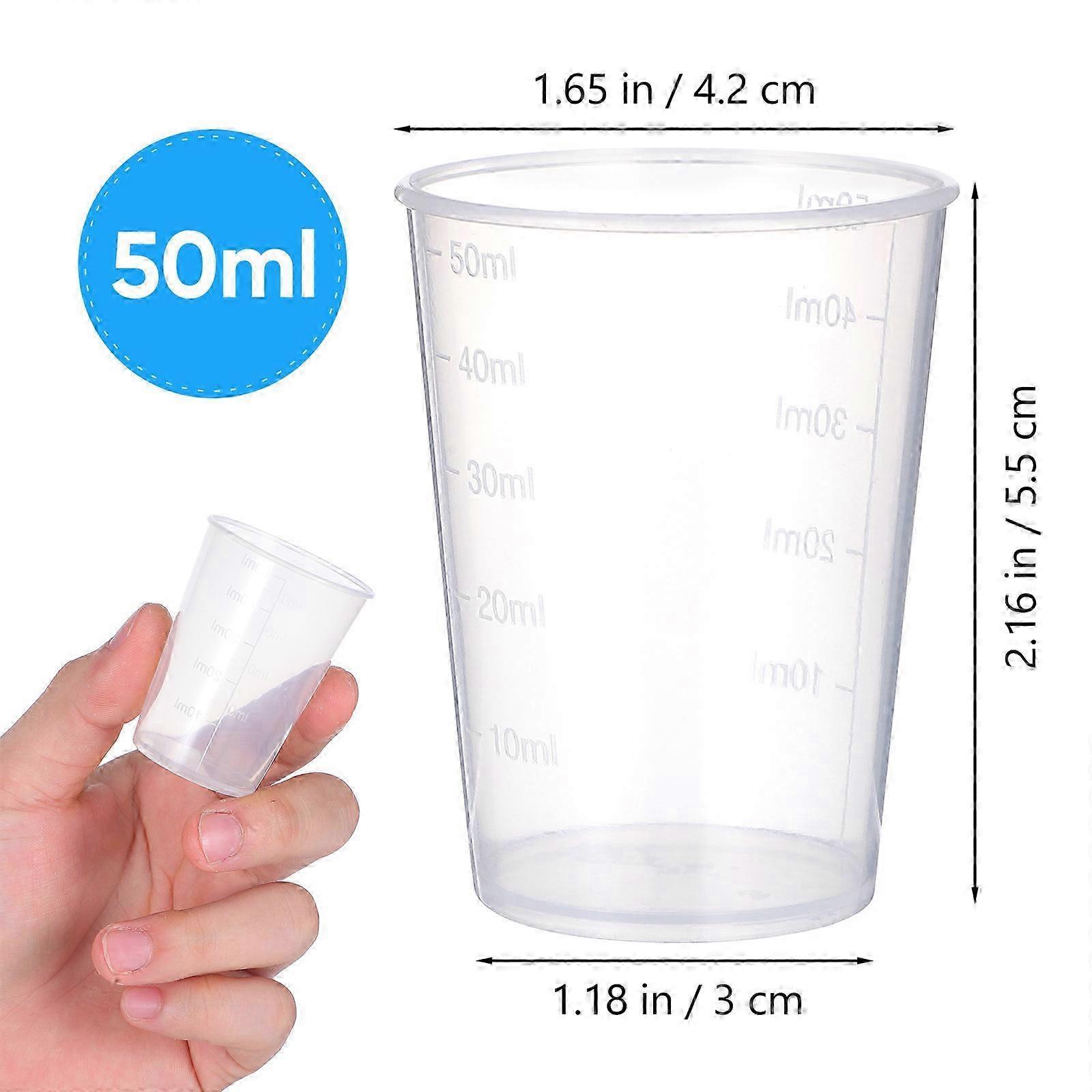 50pcs 50ml Plastic Measuring Cup With Graduated Disposable Measuring Cup