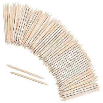 Orange Wood Nail Sticks, Double Sided Multi Functional Cuticle Pusher Remover, Pointed End & Flat End Manicure Pedicure Tool-spai
