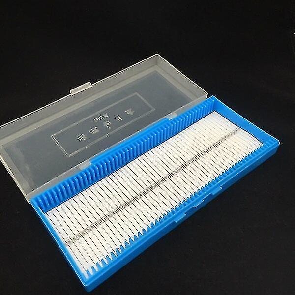 2pcs Portable Lab Abs Plastic Microscope Slides Holder Dispenser Box 50pcs Slides