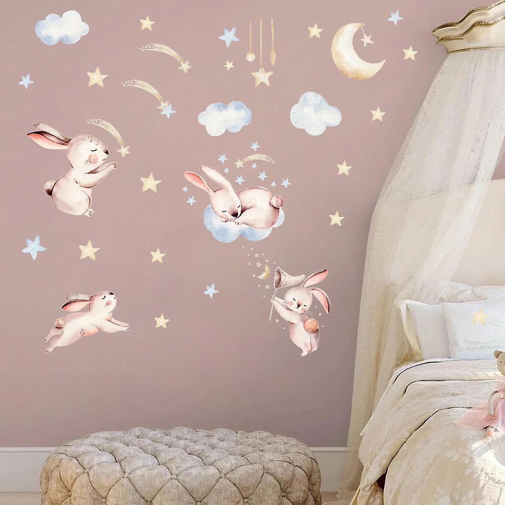 cute bunny rabbit animal removable wallpaper